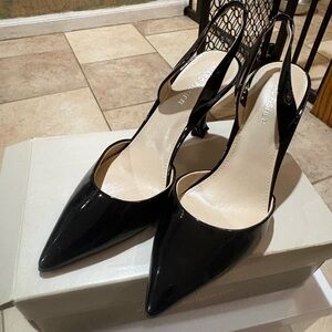 Marc Fisher Black Patent Slingback Heels